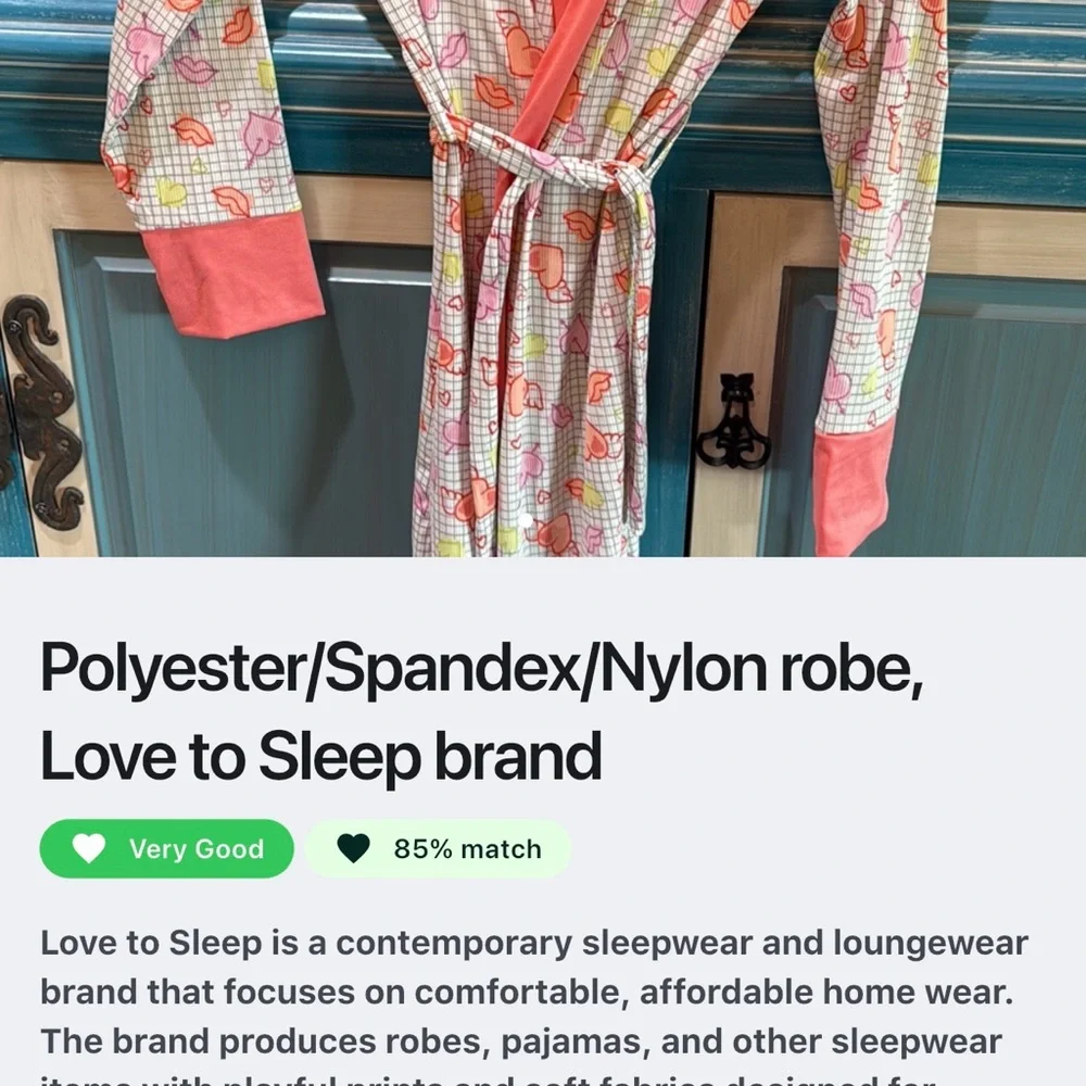 NWT Women's Pink Heart Print Robe - Picture 5 of 5